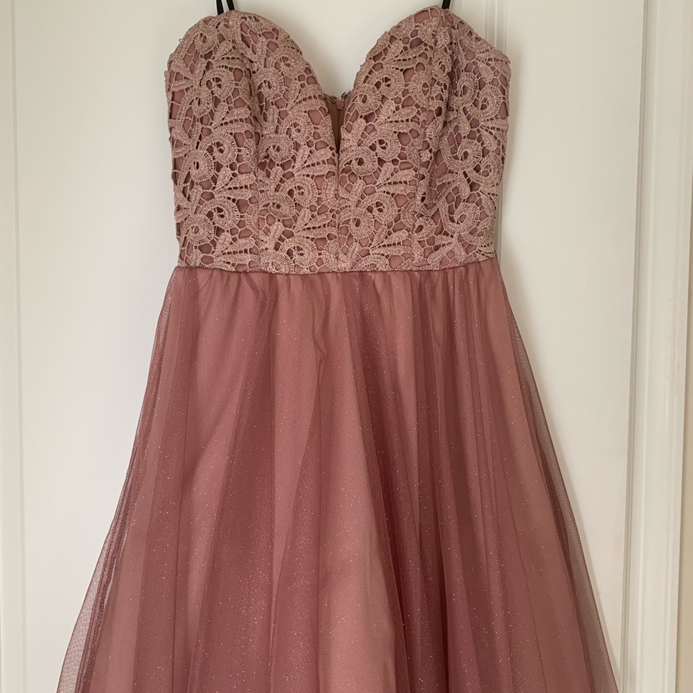 Mauve pink prom dress